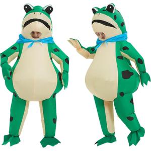 Funny Frog Outfit Inflatable Frog Costume Blow-up Cosplay Costume for Adult/Birthday/Halloween, One Size Fits The Adults From 4'9'' to 6'2'' (150cm-190cm)
