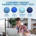 Magnetic Sensory Balls Fidget Toys for Adults&Teens, Stress Relief Silicone Sensory Toys for Autism ADHD Anxiety, Fun Textures Gadgets,Office Desk Toy,Easter Basket Stuffers for Teens Women Men Gift