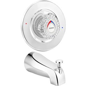 Shower Trim Kit with Tub Spout, Compatible with Moen Chateau T470 Single Handle Tub/Shower Standard Valve, for Moen 1225 Trim Kit, Includes Escutcheon, Tubes, Shower handle and Screws (Chrome)