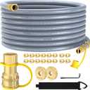 12FT 3/8" Natural Gas Hose, Low Pressure LPG Hose with Quick Connect, For 5249 Blackstone Griddle Weber, Char-Broil,Pizza Oven, Patio Heater and More NG Appliance Propane to Natural Gas Conversion Kit