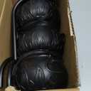 Kendane Halloween Decorations Indoor, Set of 3 Witches Cauldron Candy Serving Bowls on Rack, Halloween Party Decorations, Black Plastic Candy Cauldron for Table Decor