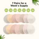 Organic Nursing Pads - 14 Washable Breast Pads for Breastfeeding, Wash Bag, Viscose Derived from Bamboo Reusable Nipple Covers for Breastfeeding Essentials, Soft & Absorbent (Neutrals, M 3.9")