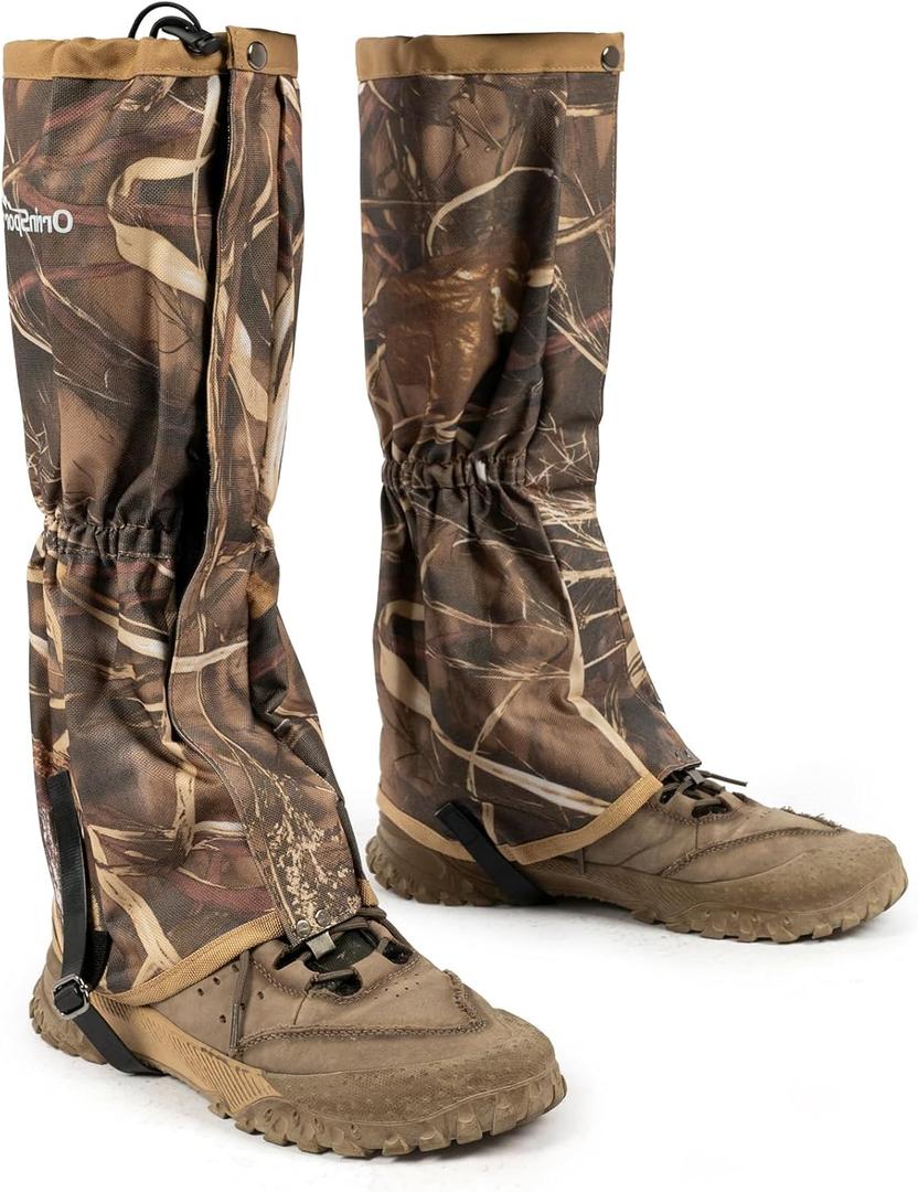 Waterproof Adjustable Leg Gaiters for Men and Women Snow Boot Gaiters for Hiking in Hunting Sand and Mud Mountain Climbing or Snowshoeing (Large-X-Large, Branch)