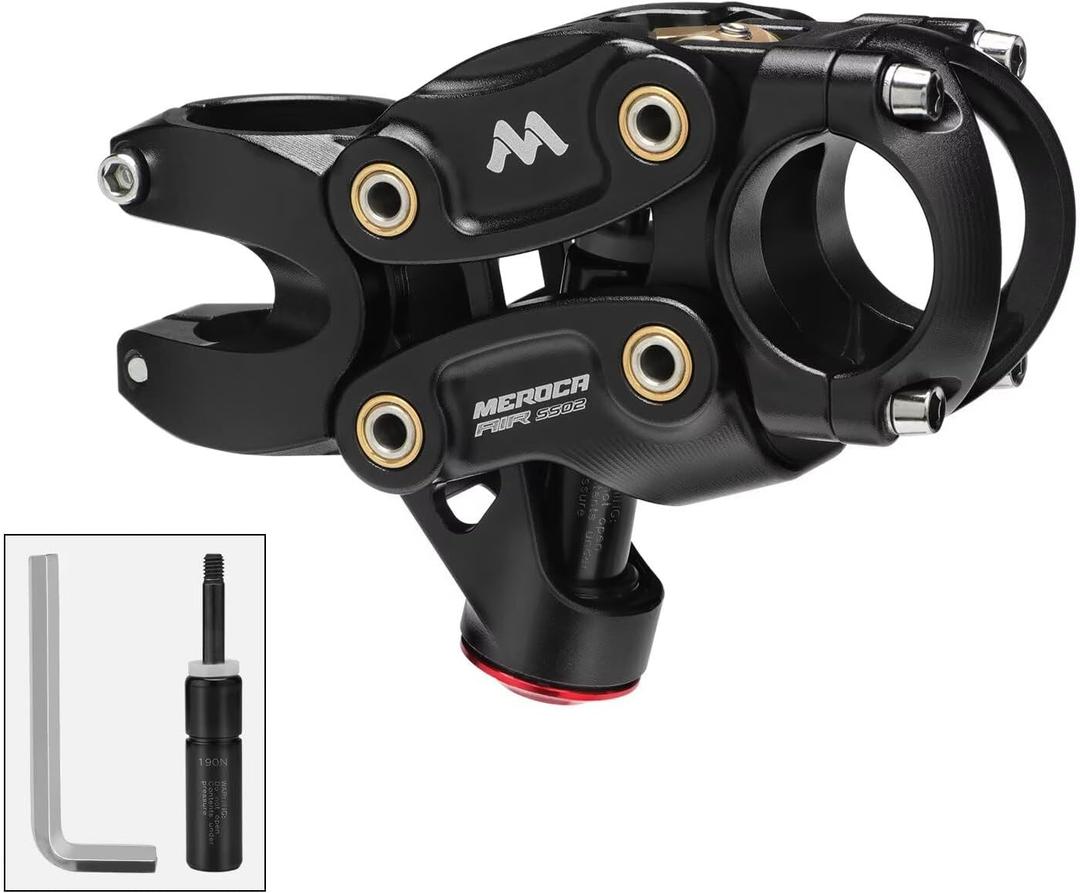 MEROCA Suspension Stem for Bikes, Shock-Absorbing Bicycle Handlebar Stem, Bike Stem Mountain Bike Stem Short Handlebar Stem for Road Bikes, MTB, BMW, Gravel Bikes, Ebike (SS02, black)