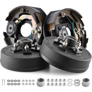 VEVOR Electric Trailer Brake Assembly, 10 x 2-1/4 Inch, 1 Pair Self-Adjusting Electric Brakes Kit for 3500 lbs Trailer Axle, Backing Plates for Braking System Part Replacement, Fit for Trailers, RVs