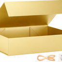 Gift Boxes with Lids, 11.5x7.8x3 In Black Gift Box for Presents Magnetic Closure for T-Shirts, Gloves, Scarves, Books, Baby Clothes, Robes Clothing Gift Wrap, Contains Card, Ribbon