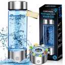 Upgraded Hydrogen Water Bottle, Hydrogen Water Machine -SPE & PEM, Portable Rechargeable aquahealth Hydrogen Water Bottle Generator, Portable Hydrogen Water Improve Water Quality in 3 Minutes(Silver)