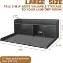 Royxen Washer Dryer Countertop with Extal Tall Shelf, Washer and Dryer Topper, Laundry Countertop with Non-Slip Pads, Universal Fit for Laundry Room Organization, Black, 54" W x 27.5" D x 19.5" H