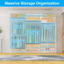 Ulif E13 Heavy Duty Clothes RackWith 4 Hanger Rods & 8 Shelves Freestanding Clothing Racks for Hanging ClothesAdjustable Closet OrganizerMetal Garment Rack 63" W x16 D x77 HMax Load 900LBSWhite