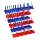 OEMTOOLS 22237 6 Piece SAE and Metric Socket Tray Set, SAE and Metric Socket Storage for Sizes 1/4", 3/8, and 1/2" Drive, Socket Holders and Socket Organizer Tray for Toolbox, Red and Blue
