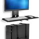 Mount-It! Monitor and Keyboard Wall Mount with CPU Holder, Height Adjustable Standing VESA Keyboard Tray, 25 Inch Wide Platform with Mouse Pad (MI-7919)