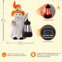 Nacome Halloween Cute Ghost with Solar Lantern: Scary Figurine Spooky Decoration for Garden Outdoor, Holiday, Party, Indoor, Office,Dinner Table - Adorable Gift Ideal Choice