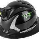 GREEN DEVIL Matrix Full Brim Hard Hat with Headlight Vented Construction Safety Helmet OSHA Approved Cascos De Construccion Work Hardhat for Men&Women (Black)