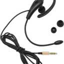 ASHATA Call Center Headset, Ear Hook Single Sided 3.5mm Headphone with Noise Canceling Mic, Call Center Single Earpiece for Cell Phones PC Laptop Skype Computer, ASHATAft4in5he60