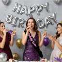 3 x Birthday Queen' Birthday Sash Black with Glitter Pink Letters-Birthday Sash for Women,21st 30th 40th 50th Birthday Party Supplies