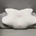 Talc-Free Cervical Memory Foam Pillow for Neck and Shoulder, Butterfly-Shaped Ergonomic Breathable Pillow for Side Back Stomach Sleepers with Pillowcase, Skin-Friendly Fabric