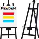 MEEDEN Black Easel for Painting: A Frame Wood Easel for Adults Artists Display Sign- Holds Canvas up to 48" (23.6"L x 31.5"W x 63"H)