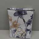 H.VERSAILTEX 100% Blackout Curtains 84 inch Length 2 Panels Set Cattleya Floral Printed Drapes Leah Floral Thermal Curtains for Bedroom with Black Liner Sound Proof Curtains, Navy and Taupe, Size: 52"W x 84"L