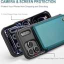 Vinich for iPhone 17 Pro Max Wallet Case with Card Holder, RFID Blocking Credit Slots Kickstand Shockproof Phone Cover Fit for iPhone 17 Pro Max 6.9" Bluish Green
