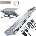 Laptop Docking Station Stand, 8 in 1 USB C Hub HDMI Portable Laptop Stand with USB Ports, USB C Multiport Adapter USBC Dock Station Computer Holder for MacBook Pro/Air, Dell, HP, Lenovo, ASUS