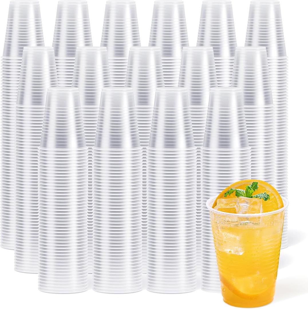 JOLLY CHEF 7 oz Clear Plastic Cups,7 Ounce Small Disposable Cups, Cold Party Drinking Tumblers for Tasting, Drinking and Party