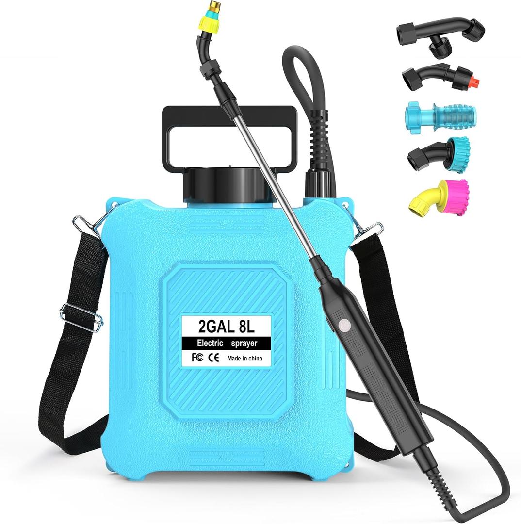 Battery Powered Sprayer 2 Gallon Electric Garden Sprayer for Plants & Weeds