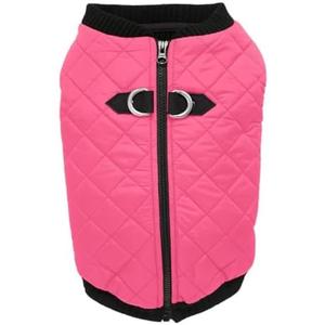 Gooby - Fashion Vest, Small Dog Sweater Bomber Jacket Coat with Stretchable Chest, Pink, Medium