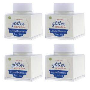 Sulyn Extra Fine Crystal Diamond Glitter Stacker Jar, 2 Ounces, Non-Toxic, Stackable and Reusable Jar, Multiple Slot Openings for Easy Dispensing and Mess Reduction, SUL50860,1 Pack , White