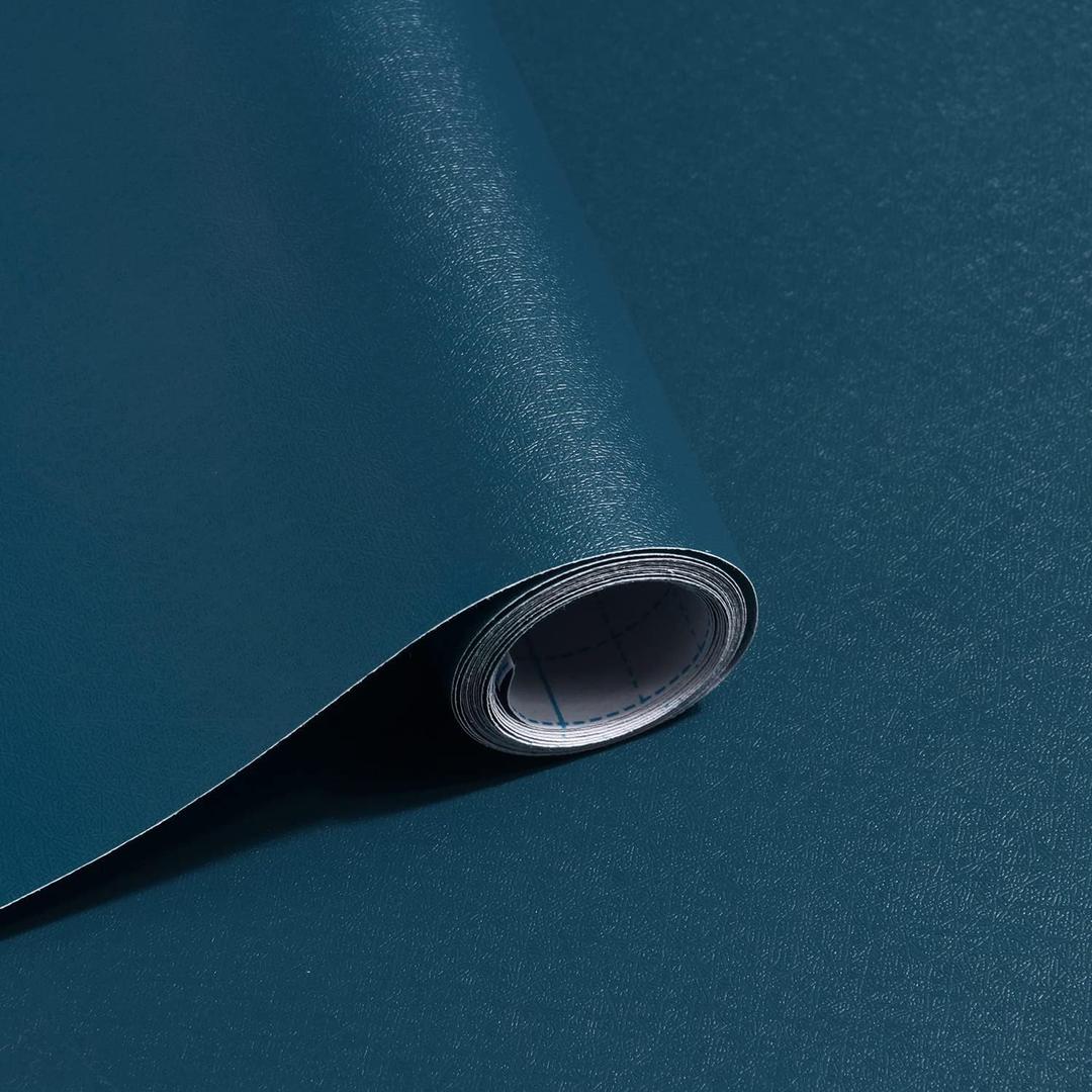 Safiyya 393"x17.7" Dark Blue Peel and Stick Wallpaper Blue Contact Paper Solid Color Removable Self Adhesive Wallpaper Decorative Vinyl Rolls for Wall
