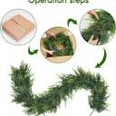 2Pcs 6FT Christmas Garland,Artificial Norfolk Pine/Cedar Garland for Table,Mantle, Wall, Indoor, Outdoor,Real Touch Winter Pine Garland Outdoor Christmas Decoration (Green)