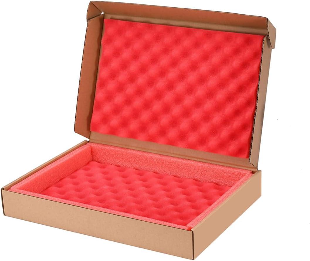 Laptop Box Cardboard Mailing Boxes Without Space for Chargers, Fits Screen Sizes Up to 17.6 Inch, Great for Craft, artworks, Electronic or Laptop Shipping (Red)