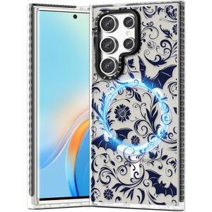 Toycamp for Samsung Galaxy S25 Ultra Case - Compatible with MagSafe Women Girls Cute Phone Cover Magnetic with Shockproof Protective Girly Pretty Aesthetic Designer for Samsung S25 Ultra Case, Bats