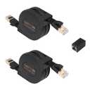 CAT7 Retractable Ethernet Cable, Retractable Flat 5FT RJ45 High-Speed LAN Internet Patch Cable, Easy to Carry for Laptop & Travel 2-Pack