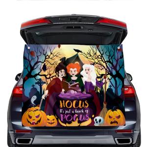 EggSun Halloween Trunk or Treat Car Decorations Kit for SUV, Hocus Pocus Witch Sisters Car Archway Garage Decor Stickers, Haunted Garage House Door Outdoor Decor Entryway Archway & Party