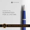Cross Bailey Light Refillable Rollerball Pen Presented in a Everyday Gift Box - Medium Point, Black Ink, Polished Blue