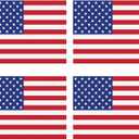 Beistle 4 Piece 10" x 13" Plastic USA American Flag Placemats For Patriotic Theme 4th of July Party, Memorial And Labor Day Table Decorations