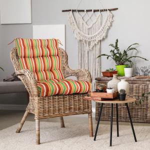 46 in. L x 22 in. W x 4 in. H Outdoor/Indoor High Back Patio Chair Cushion, Set of 2, Rainbow