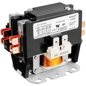 BOJACK 1 Poles FLA 32 Amp Coil 24 VAC Air Conditioner Condenser Compressor Contactor AC Definite Purpose Contactor