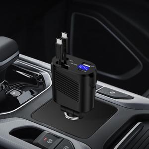 Retractable Samsung Car Charger Fast Charging for Galaxy S25 S24 S23 S22 S21 S20 Ultra FE Z Flip Fold 6 5,Google Pixel 9 8 7 6 Pro,45W 4 in 1 USB C Car Phone Charger Adapter for iPhone 16 15 Pro Max