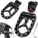 Benlari Dirt Bike Foot Pegs A3 Steel 360 Adjustable Wide Motorcycle Footpegs Fit for Surron S/X Segway X260 X160 Talaria Sting MX3 MX4 Talaria XXX Black