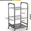 Ultrawall Garden Tool Organizer Stand, Yard Tool Storage Rack with Lockable Wheels, Garage Tool Storage for Rake, Brooms, Indoor & Outdoor Use
