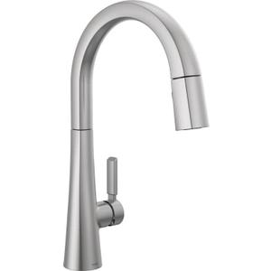 Delta Faucet Monrovia Brushed Nickel Kitchen Faucet, Kitchen Faucets with Pull Down Sprayer, Kitchen Sink Faucet with Magnetic Docking, Lumicoat Arctic Stainless 9191-AR-PR-DST