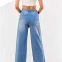 GRAPENT Wide Leg Jeans for Women Trendy High Waisted Stretchy Denim Pants 90s Baggy Jeans Trouser Jeans with Pockets (Blue, XXL)