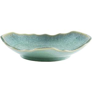 Ceramic Decorative Dish, 12'' Large Green Decorative Bowl, Versatile Centerpiece Decor, Key Bowl, Gift Decor Tray for Entryway Table Living Room Dining (12'' Dish) (Green)