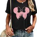 Magical Shirts Women Girls Family Vacation Matching Shirt Magic Kingdom T-Shirt Mommy and Me Trip Short Sleeve Tops Large