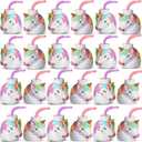 Mifoci 24 Set Unicorn Birthday Party Favor Gift Cups with Straws, 10 oz Plastic Unicorn Shape Cup Reusable for Girls Birthday Baby Shower Party Supplies (Pastel Color)