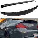 Rear Trunk Spoiler & Roof Top Wing Compatible with 2007-2015 Infiniti G35 G25 G37 Q40,Duckbill High Kick Trunk Tail Deck Lid Wing Lip Fits for 4-Door (Glossy Black)