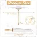20 PCS 33 Inches White Paper Umbrellas, Oiled Chinese & Japanese Style White Parasols, White Paper Parasols Umbrellas Bulk for DIY Painting, Wedding, Bridal Party, Ceiling Decoration