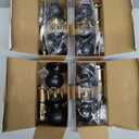 4 Pack Keyed Entry Door Knobs Matte Black Round Exterior/Interior Door Lock with Keys for Bedroom Bathroom, Hardwares & Instruction Included
