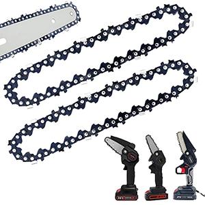 [2 Pieces] GTA 26 4 Inch Mini Chainsaw Chain for Stihl GTA 26 Replace Blade Pruner Mini Chainsaw Hand Held 4" Replacement Chains for Cordless Electric Portable Mini Chainsaw for Wood Branch Cutting